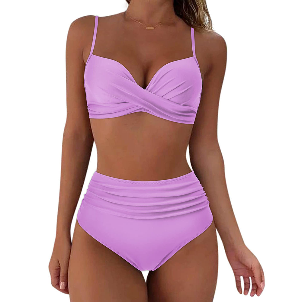 Women High-Waist Bikini with Leopard Pattern StylebySassy