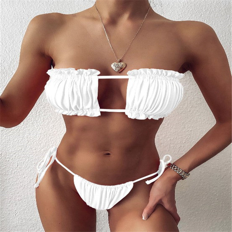Ladies Bandeau Bikini with voluminous ruffle details StylebySassy