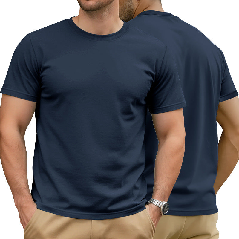 Men's Nan Basic Short Sleeve T-Shirt made of high-quality cotton blend with round neck, flat seams, and regular fit StylebySassy
