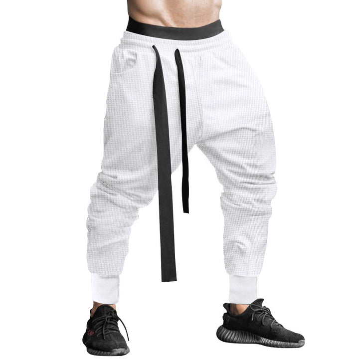 Men's waffle texture joggers with a low rise elastic comfort waistband and tapered leg opening StylebySassy