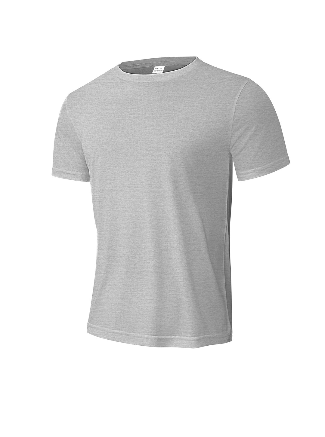 Men's melange functional T-shirt with round neck, lightweight cotton blend and breathable structure StylebySassy