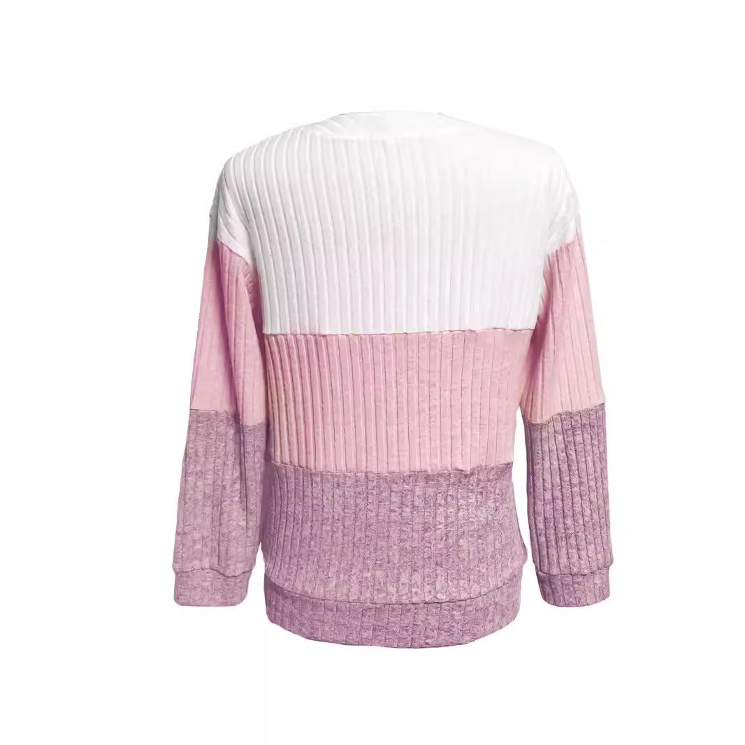 Women's long pullover with ring zipper and color block structure StylebySassy