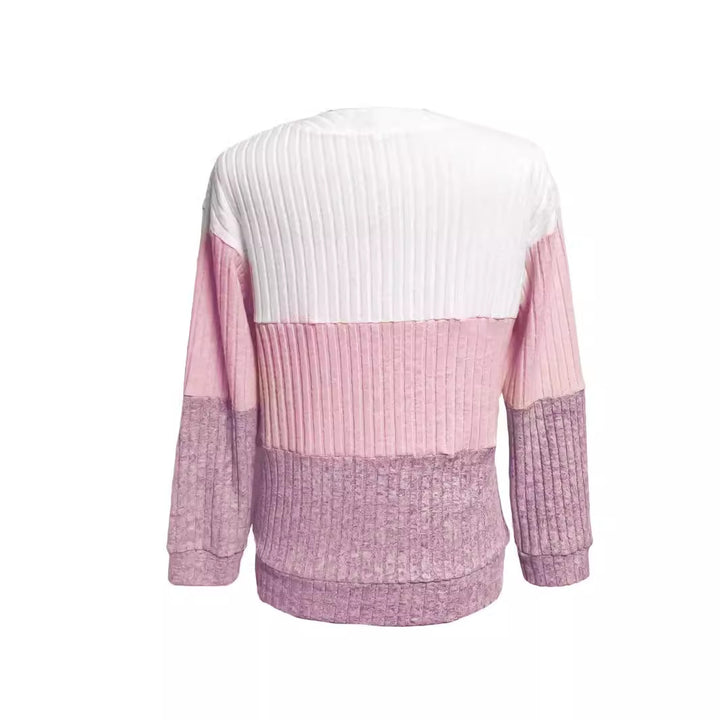 Women's long pullover with ring zipper and color block structure StylebySassy
