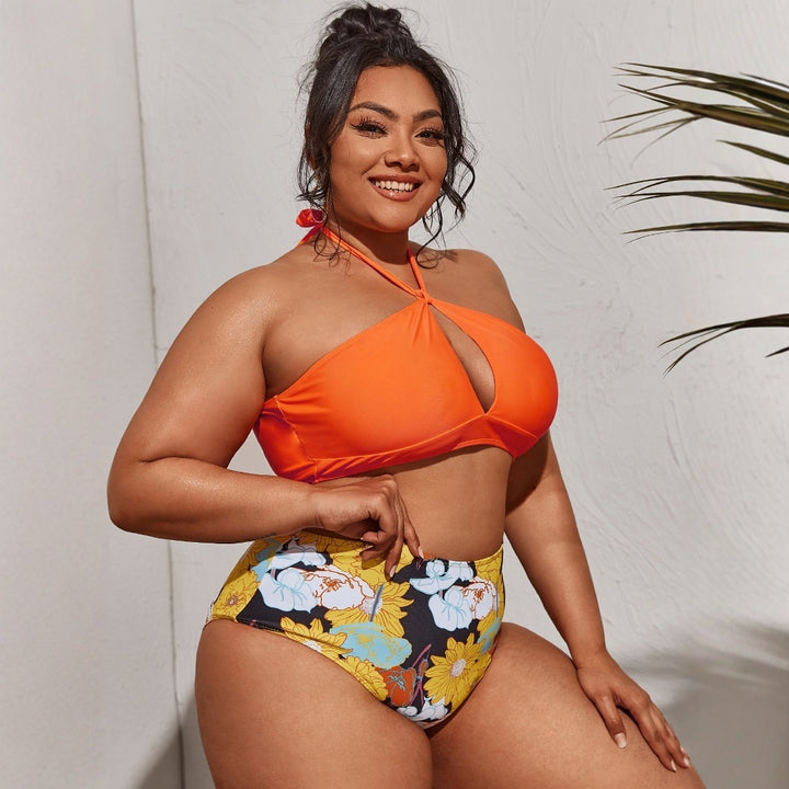 Women's bikini set with high waist and playful floral pattern StylebySassy