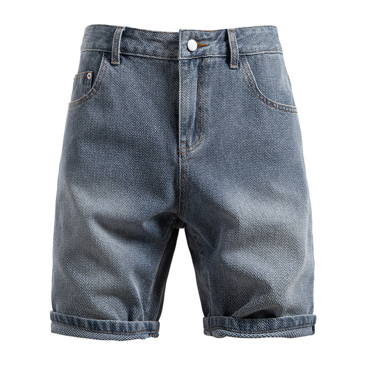 Men's denim shorts with turn-up, mid-rise waistband and classic pocket configuration StylebySassy