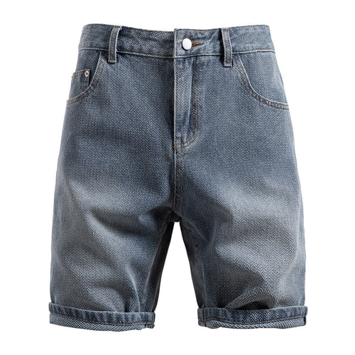 Men's denim shorts with turn-up, mid-rise waistband and classic pocket configuration StylebySassy
