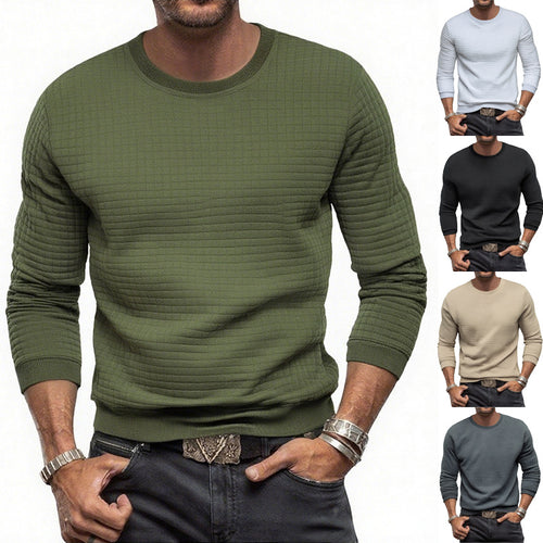 Men's structured crew neck sweatshirt made of quilted cotton blend StylebySassy