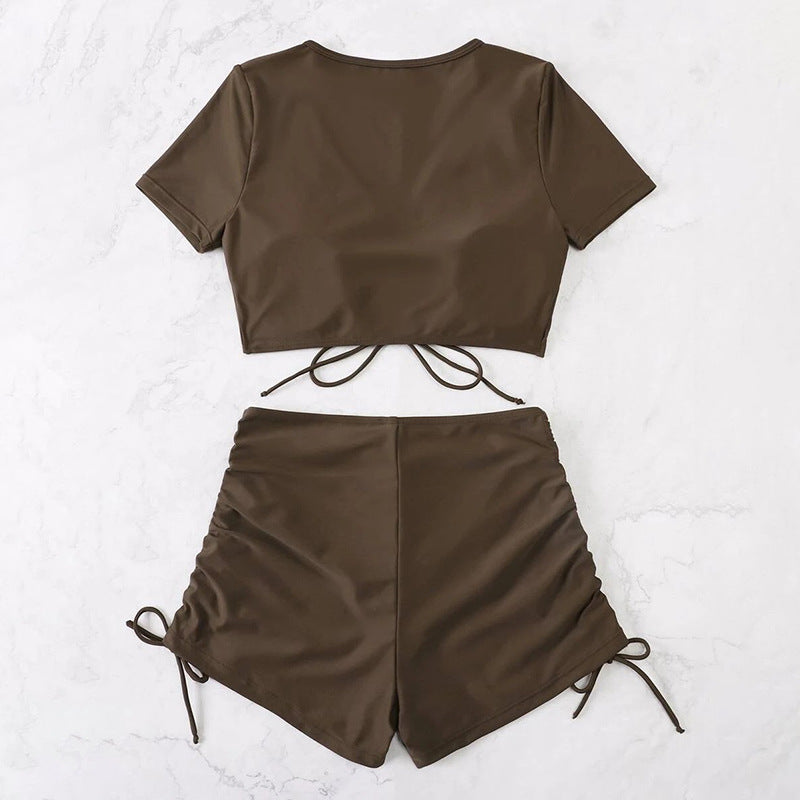 Women's Crop-Top Swimsuit with Playful Wrap Detail StylebySassy