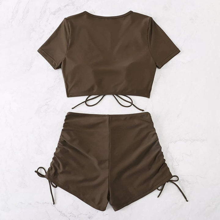 Women's Crop-Top Swimsuit with Playful Wrap Detail StylebySassy