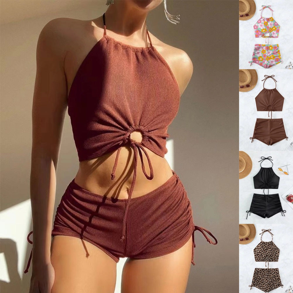 Women's Stylish Swim Top with Innovative Gathering and Adjustable Straps StylebySassy