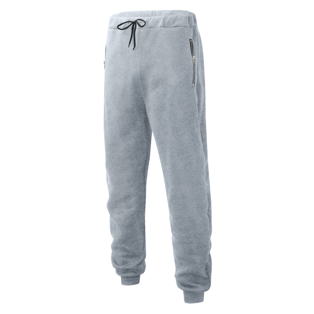 Men's comfortable jogging pants with elastic waistband drawstring tapered legs and side zip pockets StylebySassy