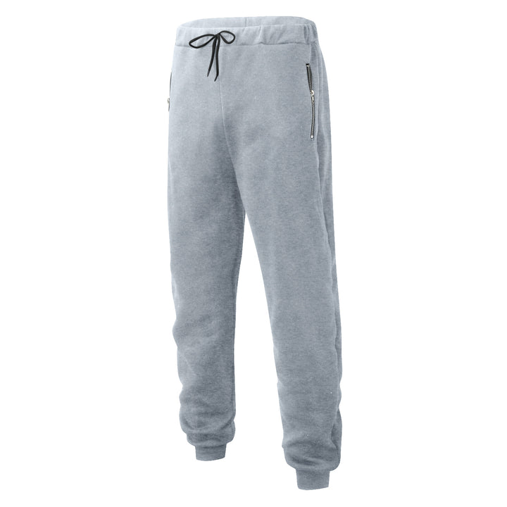 Men's comfortable jogging pants with elastic waistband drawstring tapered legs and side zip pockets StylebySassy