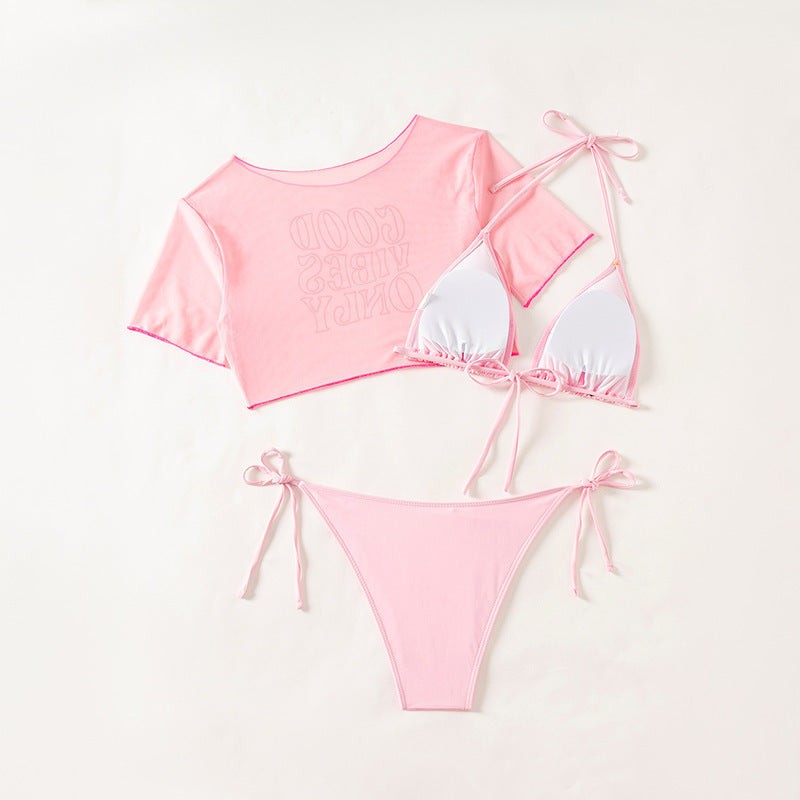 Women’s Bikini Set with Casual Crop Top StylebySassy