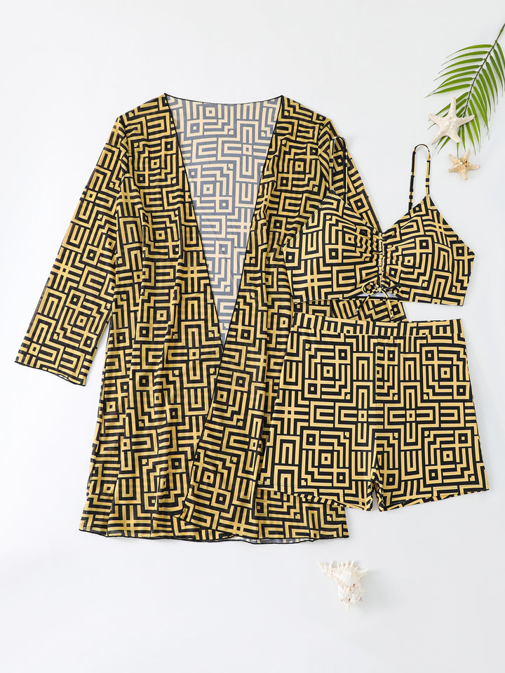 Women's Swimwear Set with Stylish Kimono and Shorts StylebySassy