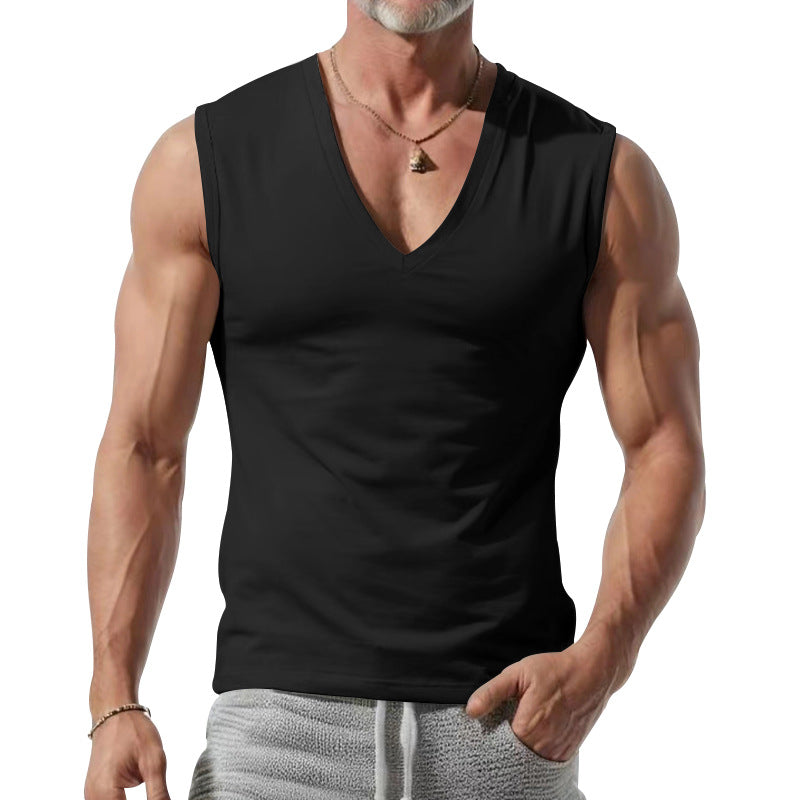 Men's form-fitting sleeveless V-neck muscle shirt StylebySassy