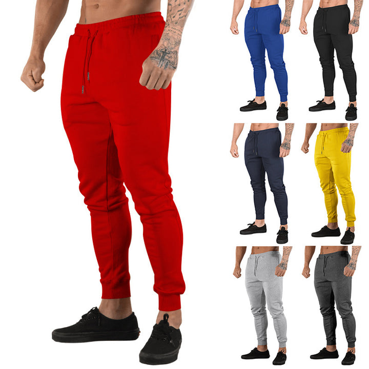 Men's slim fit fleece lounge pants with drawstring, side pockets, and ribbed cuffs StylebySassy