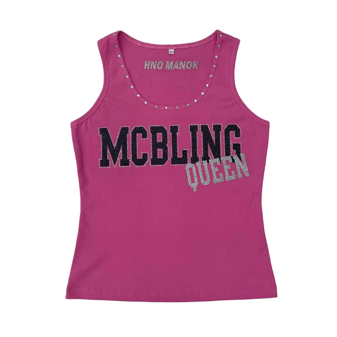 Ladies Trendy Tank Top with Glitter Accents StylebySassy