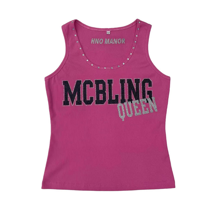 Ladies Trendy Tank Top with Glitter Accents StylebySassy