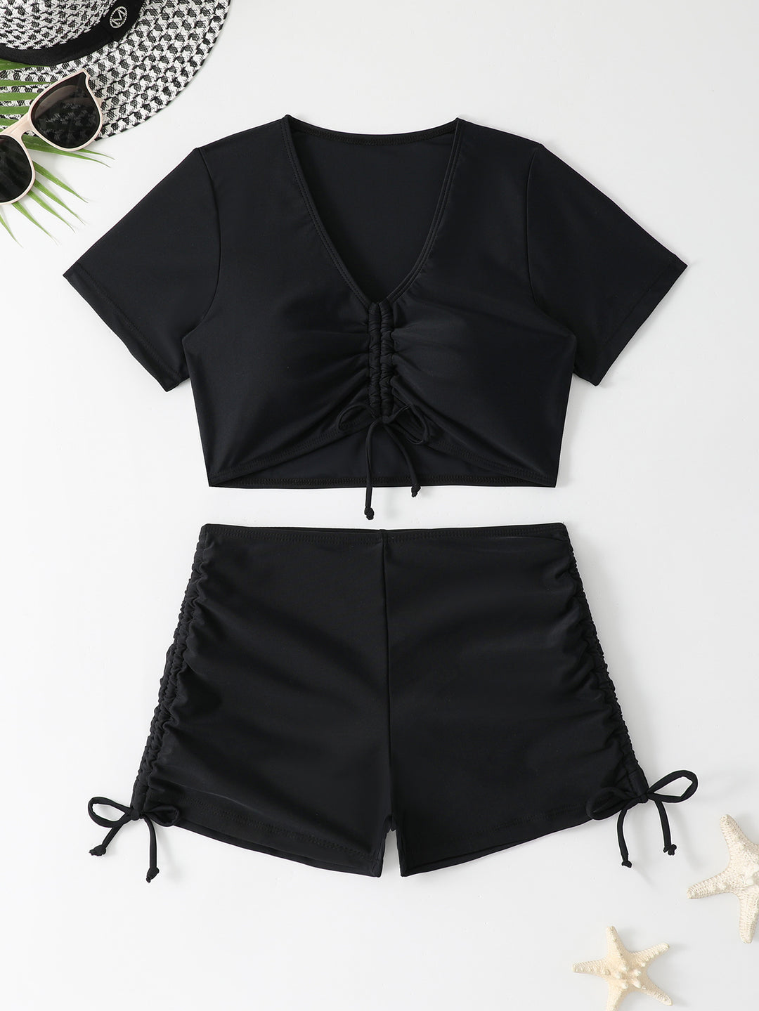 Women's sporty crop top and shorts set StylebySassy