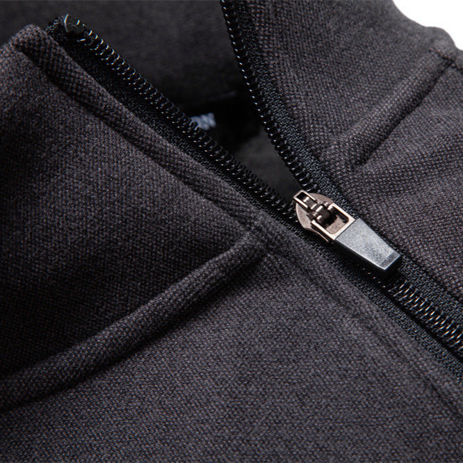 Men's stand-up collar sweater with asymmetric shoulder zipper and raglan sleeves StylebySassy