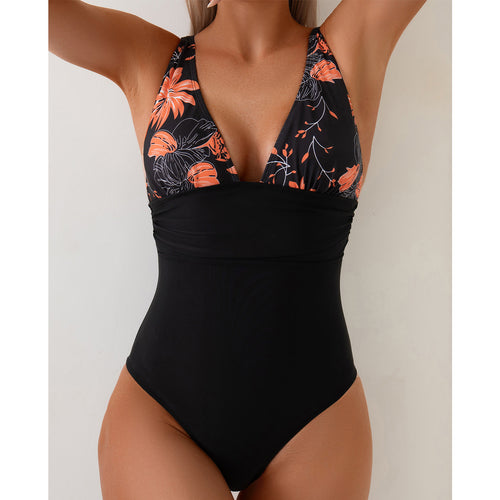Ladies High-Cut Swimsuit with Floral Top StylebySassy