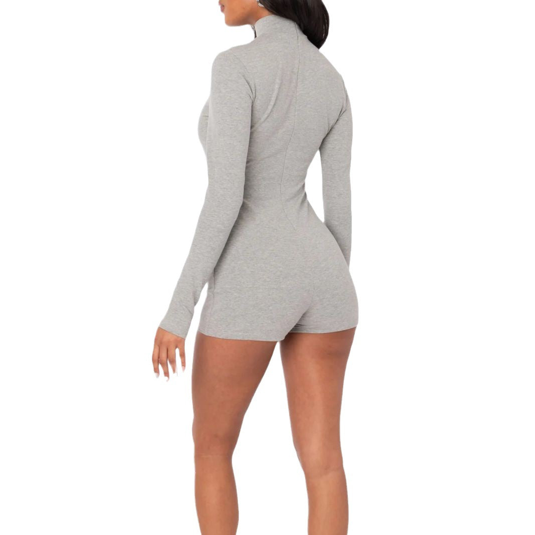 Women's long sleeve bodysuit with high closed neckline StylebySassy