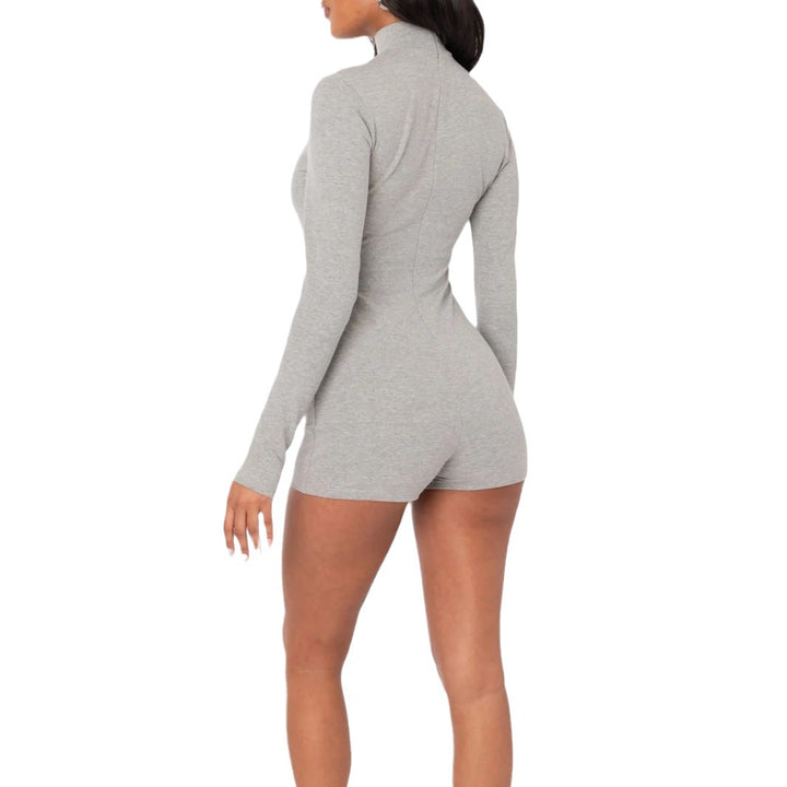 Women's long sleeve bodysuit with high closed neckline StylebySassy