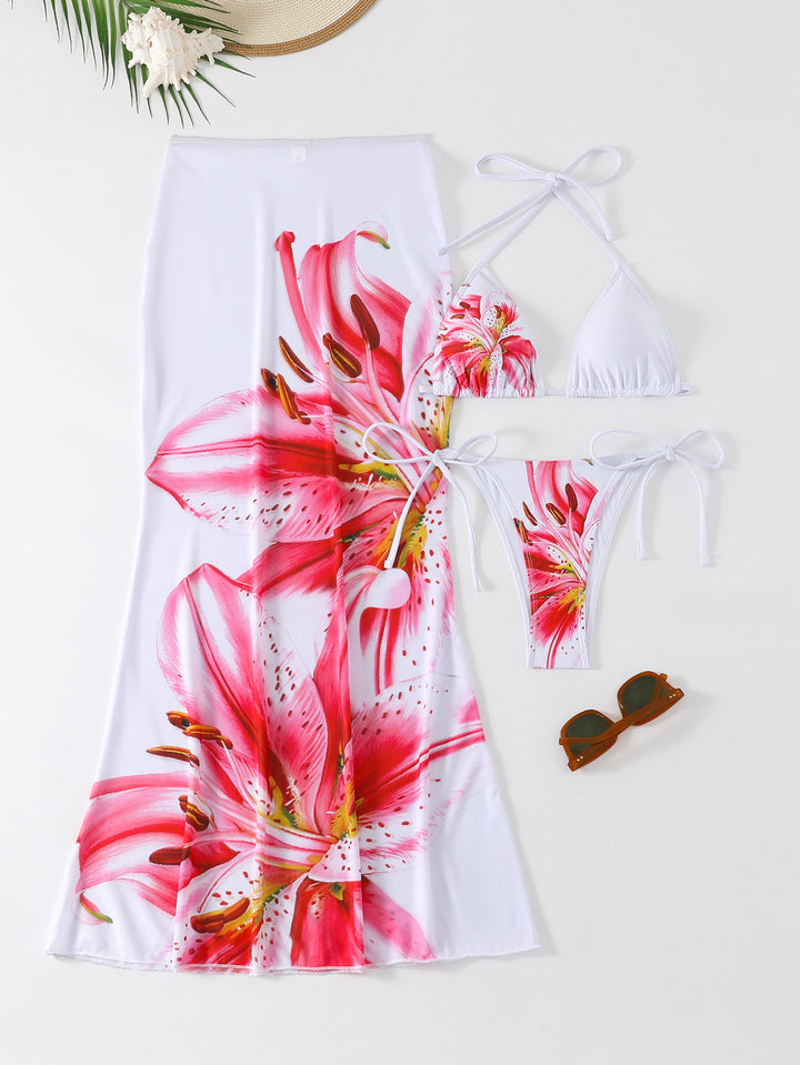 Women's Beach Dress with Blooming Bikini Set StylebySassy