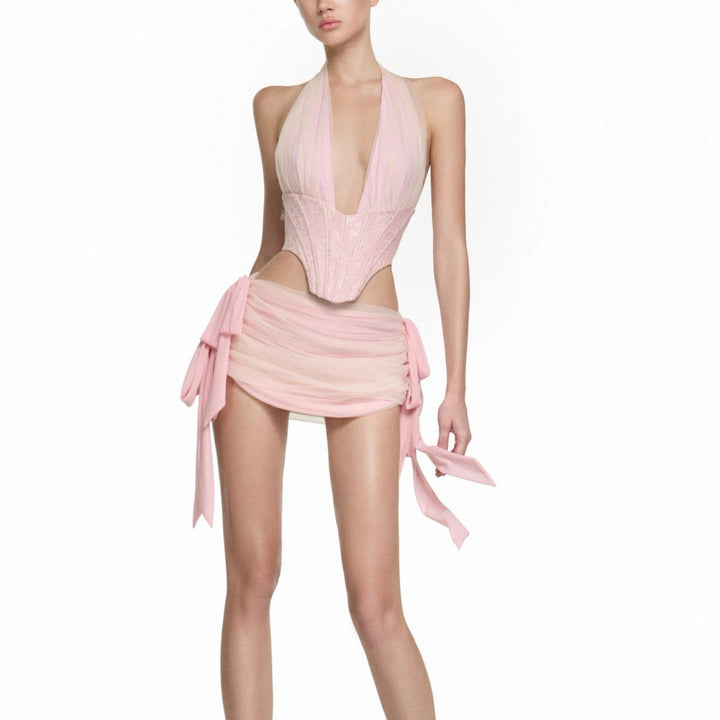 Women's Couture Bodysuit with Draped Skirt StylebySassy