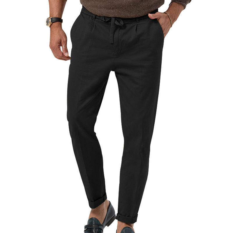 Men's lightweight linen pants with drawstring and slim fit StylebySassy