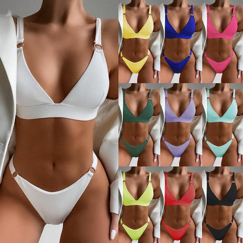 Women's Triangle Bikini with Fashionable Accents StylebySassy