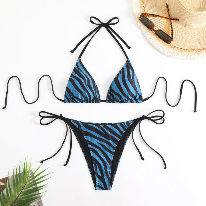 Women's Triangle Bikini with Adjustable Lacing Details StylebySassy