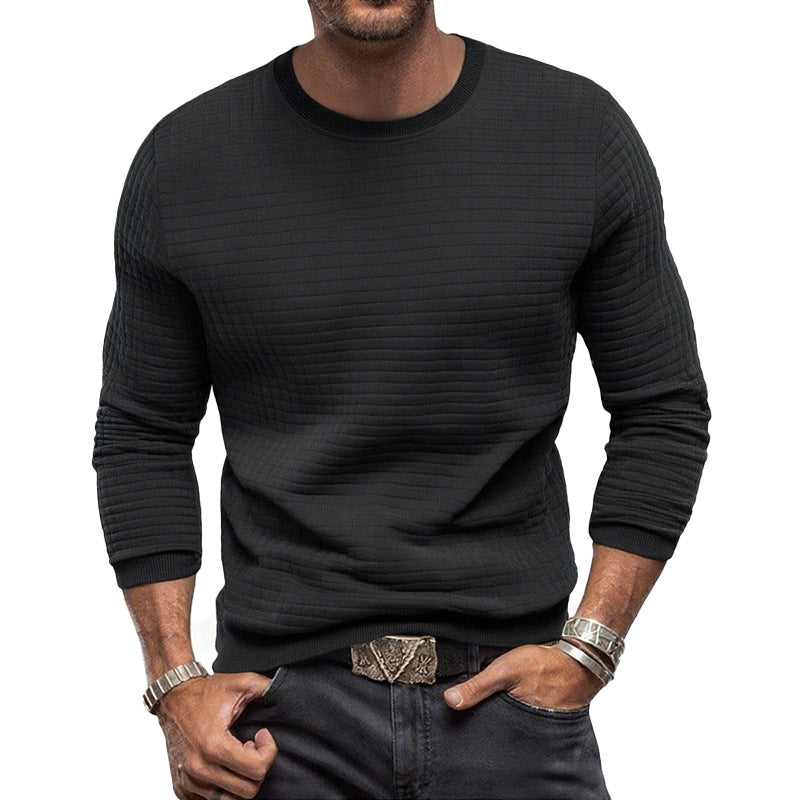 Men's structured crew neck sweatshirt made of quilted cotton blend StylebySassy