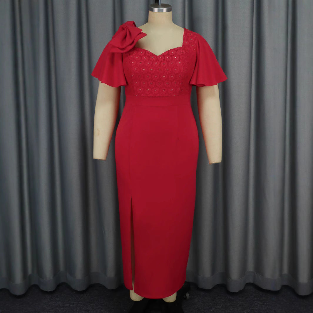 Women Elegant Maxi Dress with Voluminous Sleeves and High-Quality Floral Application StylebySassy