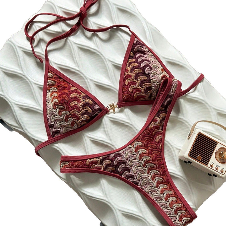 Women's Triangle Bikini with Elegant Rib Structure StylebySassy