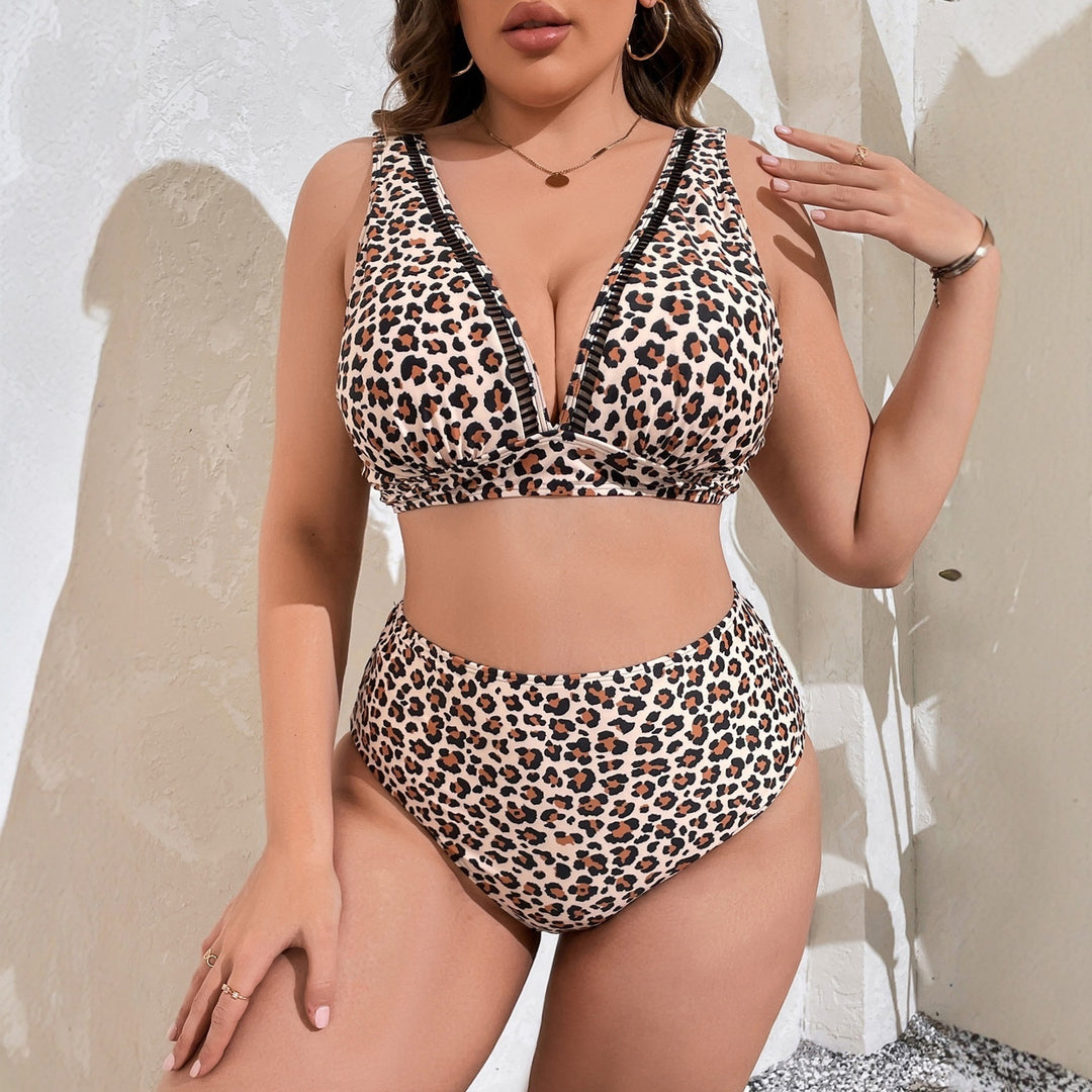 Women's High-Waisted Bikini with Stylish Leopard Print StylebySassy