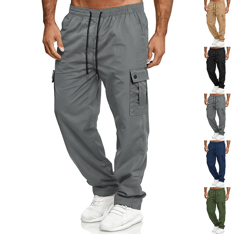 Men's loose cargo pants with elastic waistband and drawstring StylebySassy