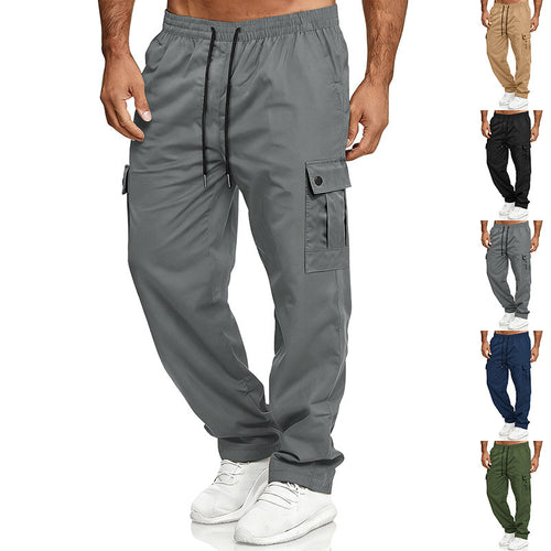 Men's loose cargo pants with elastic waistband and drawstring StylebySassy