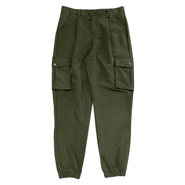 Men's tapered cargo pants in work look with patch pockets and elastic ankle cuffs StylebySassy