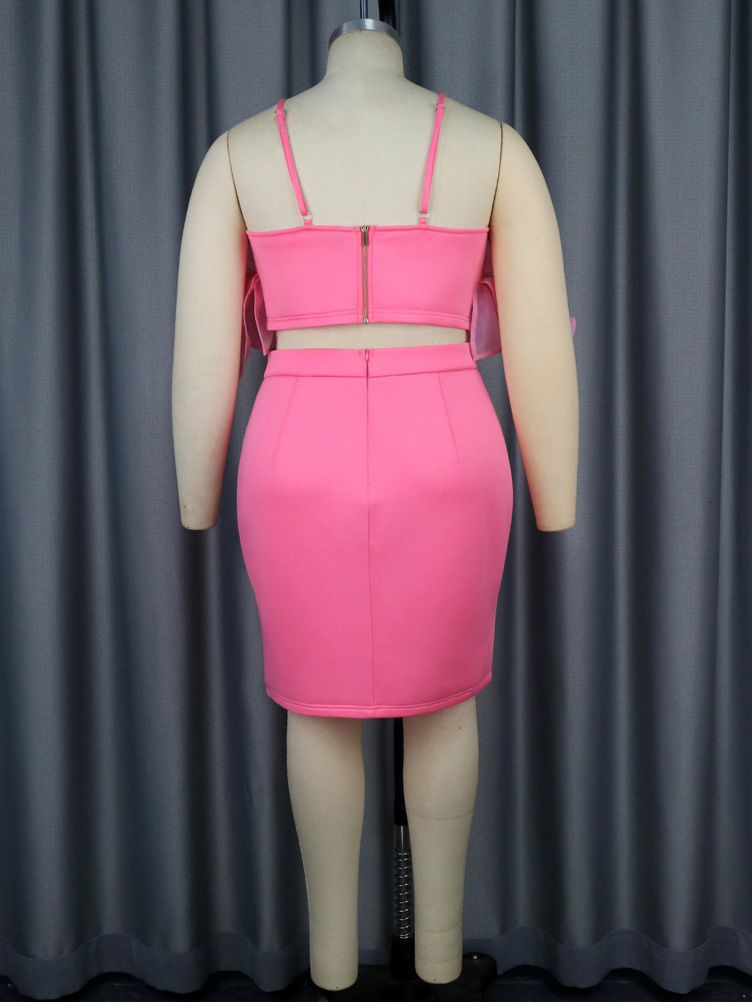 Ladies trendy top with voluminous ruffle details and pencil skirt StylebySassy