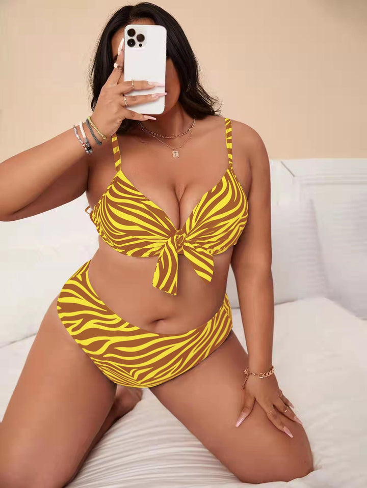 Women's Multi-patterned Bikini with Knot Detail StylebySassy