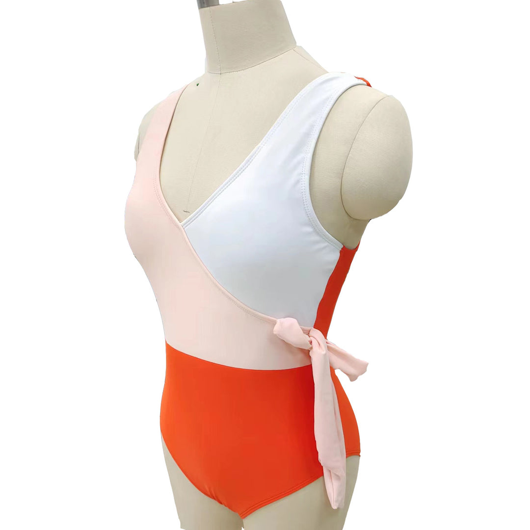 Women Elegant Wrap Swimsuit with Asymmetric Cut StylebySassy
