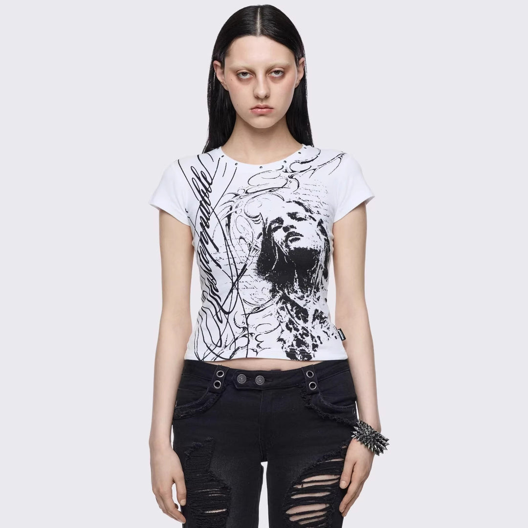Women Creative Graphic Print T-Shirt StylebySassy