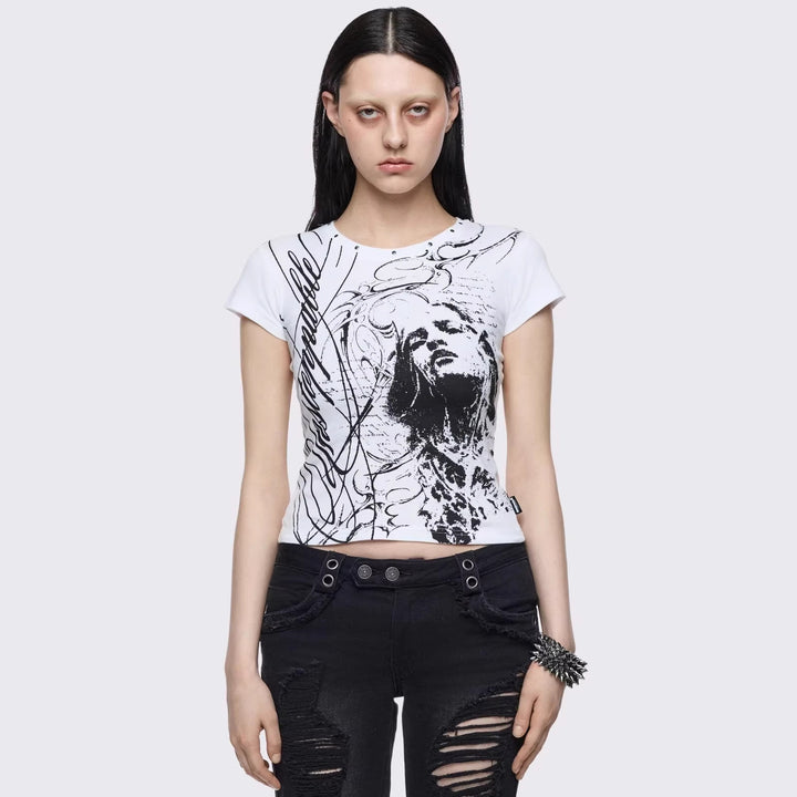 Women Creative Graphic Print T-Shirt StylebySassy