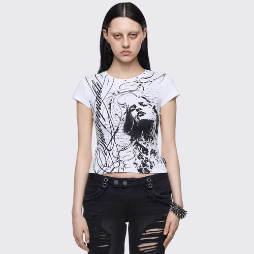 Women Creative Graphic Print T-Shirt StylebySassy
