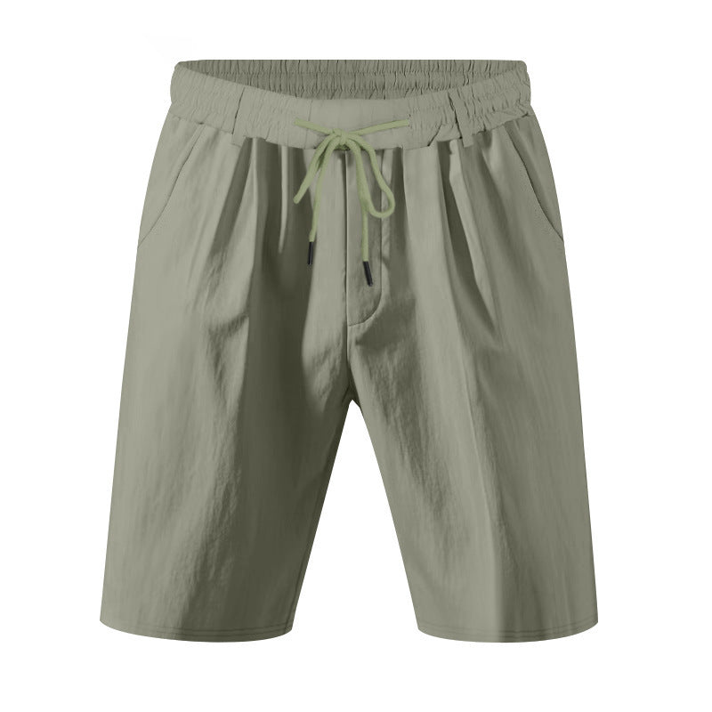 Men's knee-length lightweight functional shorts with elastic waistband, drawstring, and deep side pockets StylebySassy