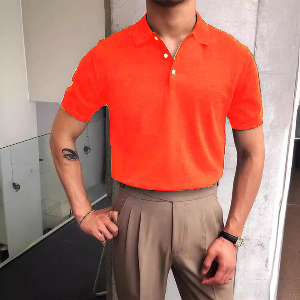 Men's nano Premium fine knit polo shirt with open shirt collar and subtle button placket StylebySassy