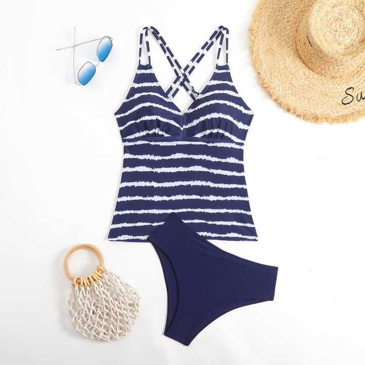Ladies Tankini with stylish striped pattern StylebySassy