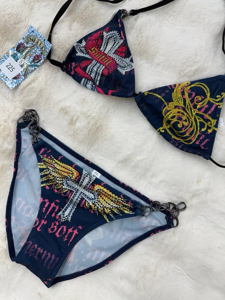 Women's Triangle Bikini with Creative Pattern StylebySassy