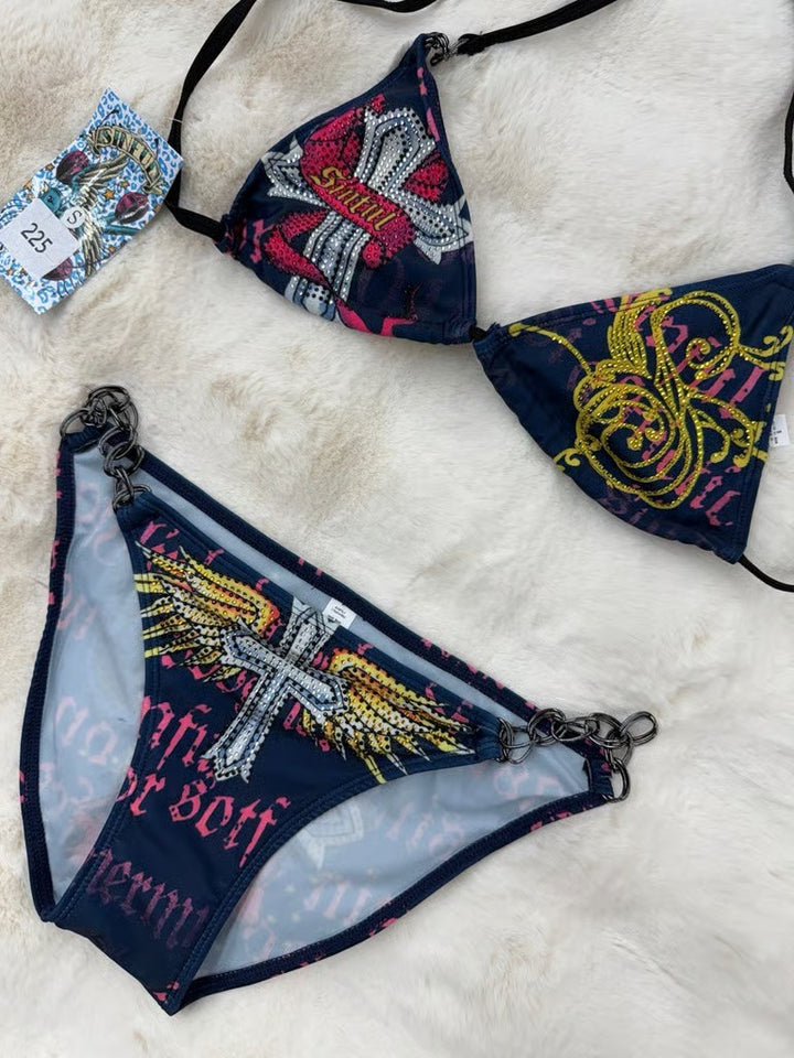 Women's Triangle Bikini with Creative Pattern StylebySassy